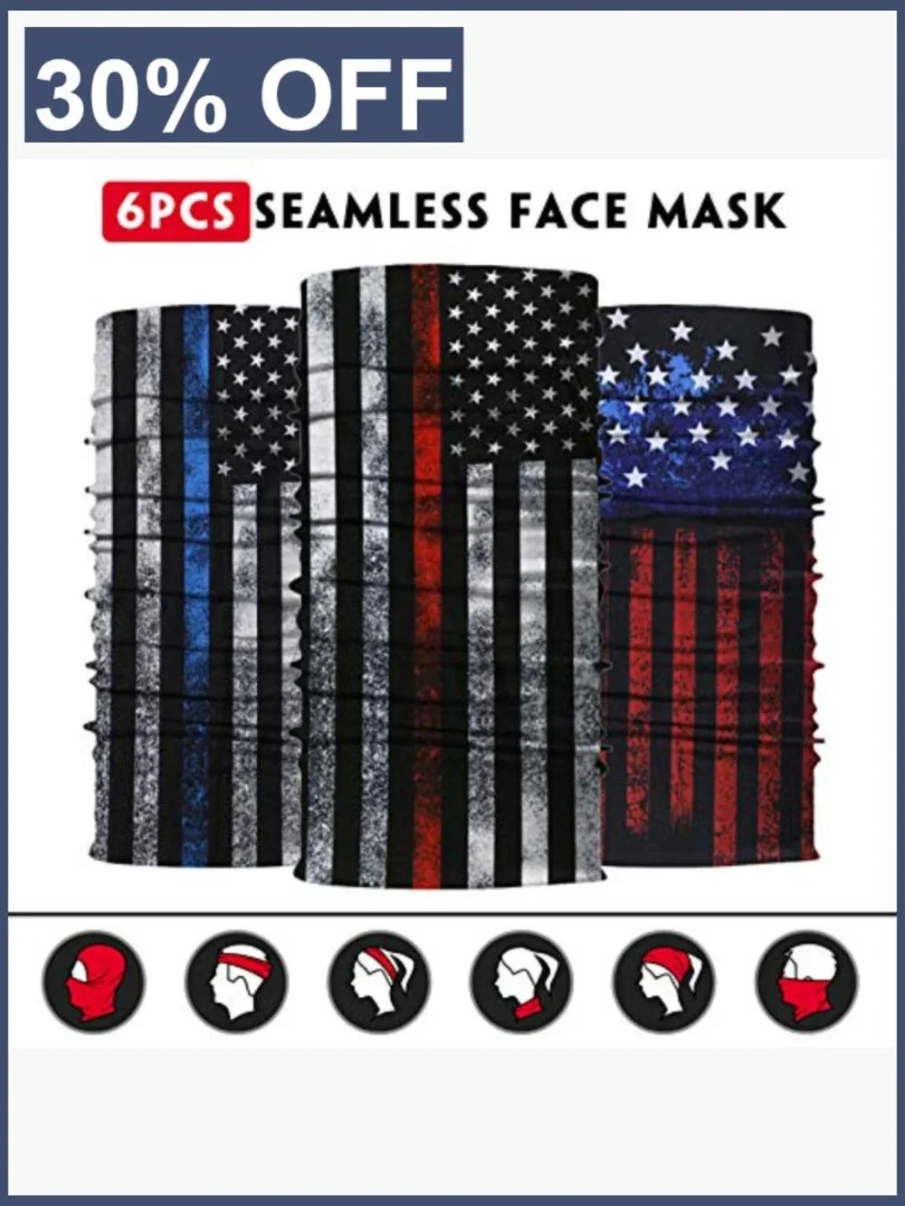 Seamless Neck Gaiter Face Mask UV Protection Balaclava Headband